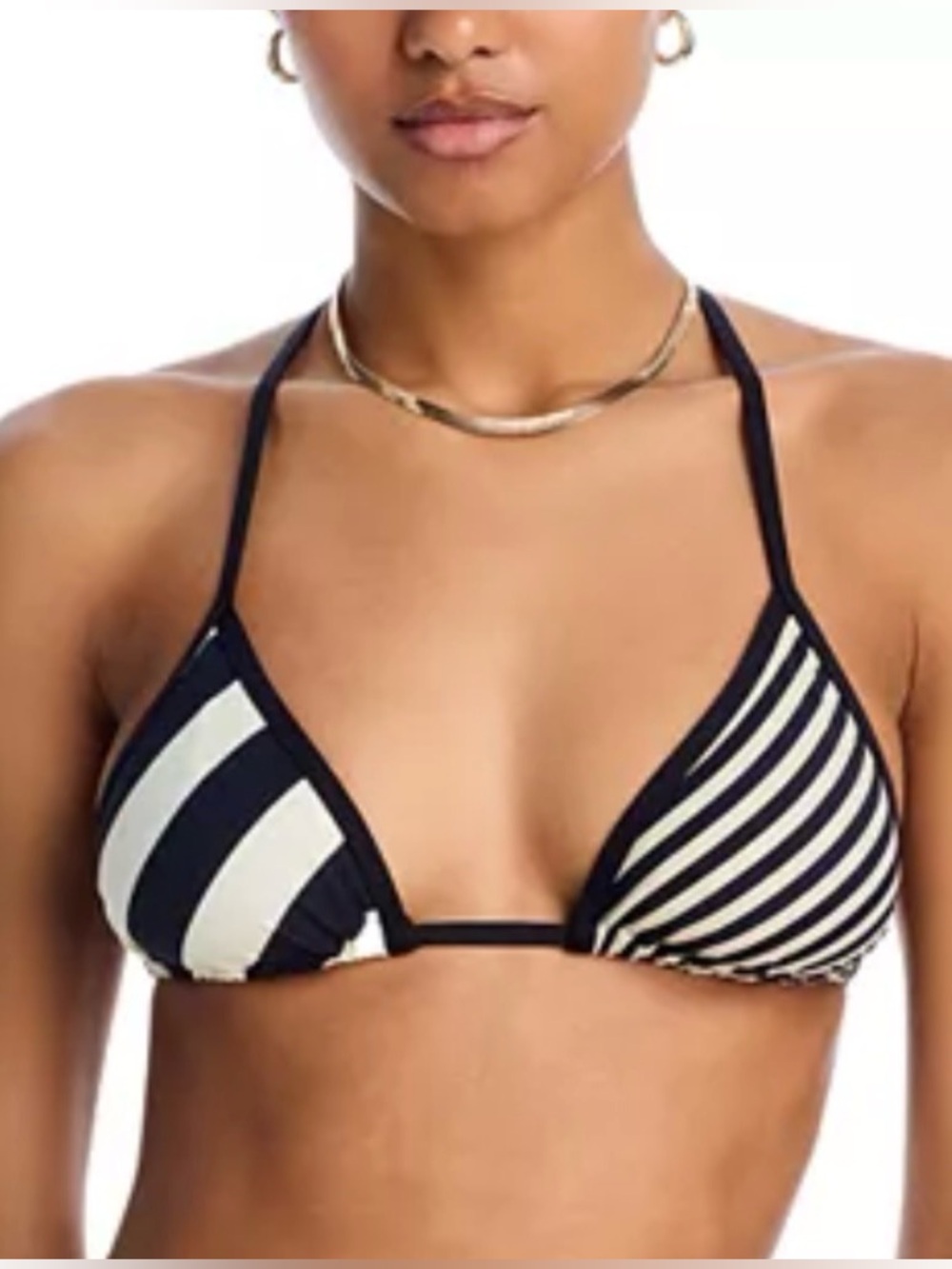 NWT Solid & Striped The Iris Triangle Black and White Bikini Top Medium